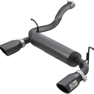 aFe Power Rebel Series 2.5" Axle-Back Exhaust System with Black Tips for 2018 Jeep Wrangler JL V6-3.6L